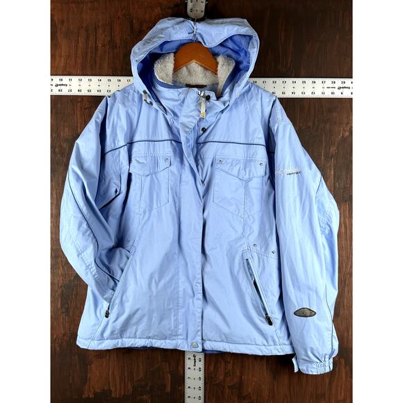 Columbia Vertex Core‎ Interchange Ski Snow Parka Jacket Baby Blue Womens XL Coat - Picture 1 of 7